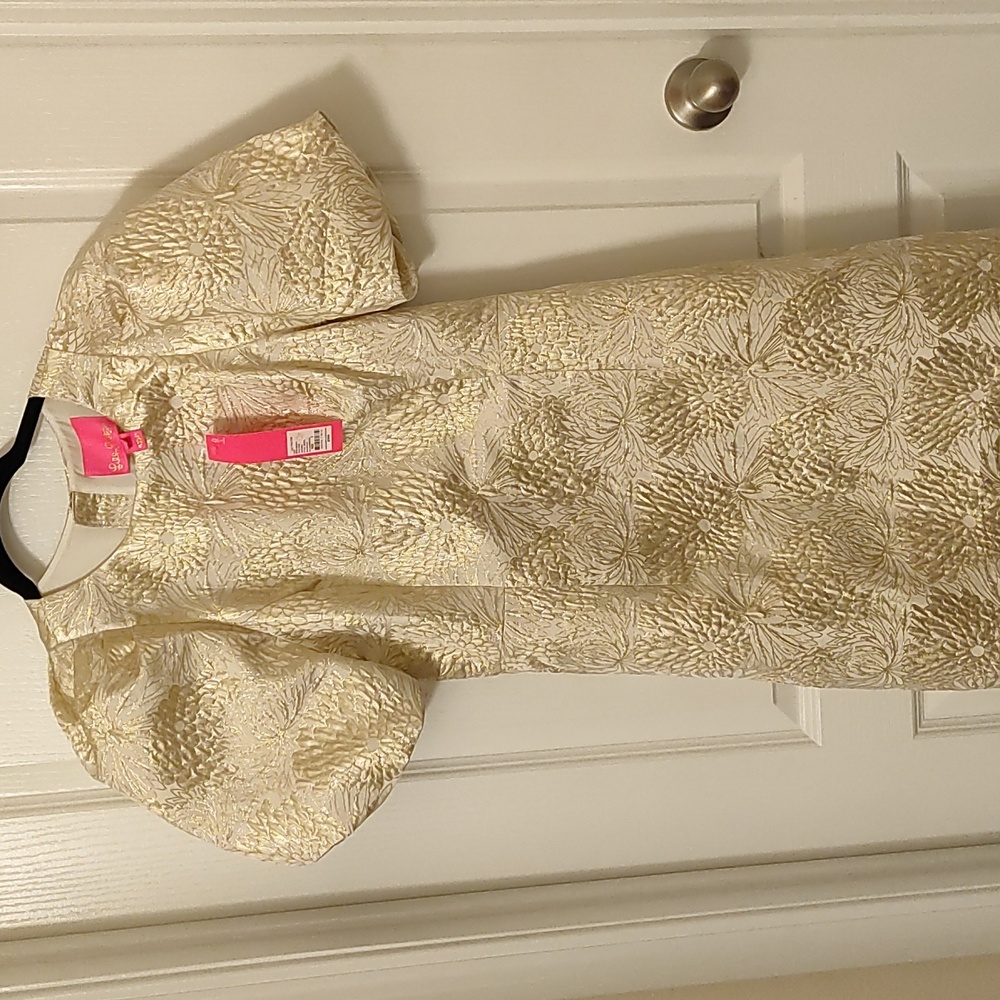 Lilly Pulitzer Gold metallic full bloom dress